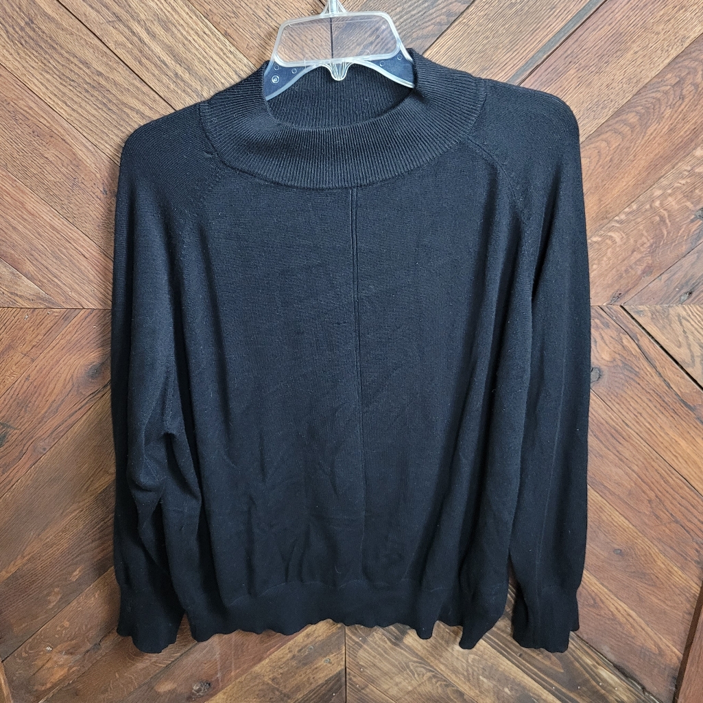 Time And Tru Black Mock Turtleneck Sweater